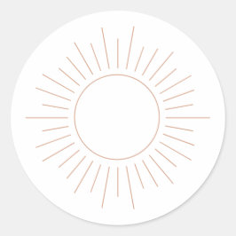 Boho Sun Baby Shower Runder Aufkleber