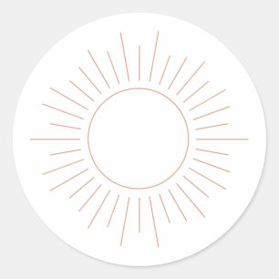 Boho Sun Baby Shower Runder Aufkleber