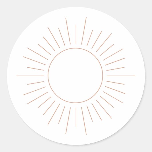 Boho Sun Baby Shower Runder Aufkleber (Vorderseite)