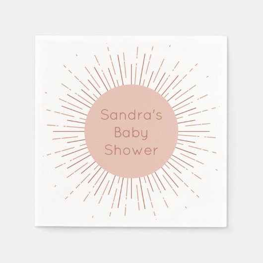 Boho Sun Baby Shower Serviette (Vorderseite)