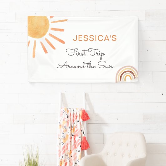 Boho Sun Backdrop Banner Little Sunshine Geburtsta (Insitu)