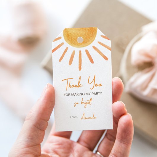 Boho Sun Birthday Party Geschenk Tag Geschenkanhänger