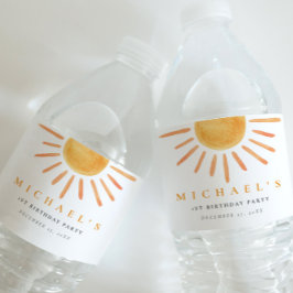 Boho Sun Birthday Wasserflaschenetikett