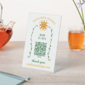 BOHO SUN Blumen Reben SCAN TO PAY QR CODE Sockelschild (In SItu)