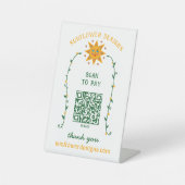 BOHO SUN Blumen Reben SCAN TO PAY QR CODE Sockelschild (Vorderseite)