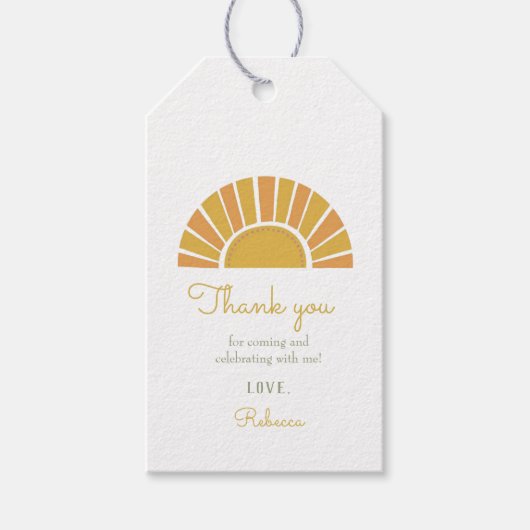 Boho Sun Colorful Baby Dusche Geschenkanhänger (Vorderseite)