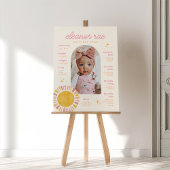 Boho Sun First Birthday Milestone Sign Poster