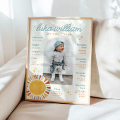 Boho Sun First Birthday Milestone Sign Poster