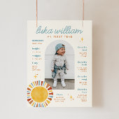 Boho Sun First Birthday Milestone Sign Poster
