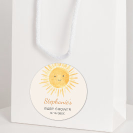 Boho Sun Gender-Neutral Baby Dusche Runder Aufkleber