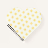 Boho Sun Heart-förmiges Notebook in Gelb Notizblock (Vorderseite)
