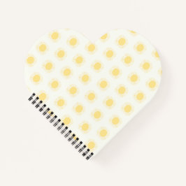 Boho Sun Heart-förmiges Notebook in Gelb Notizblock