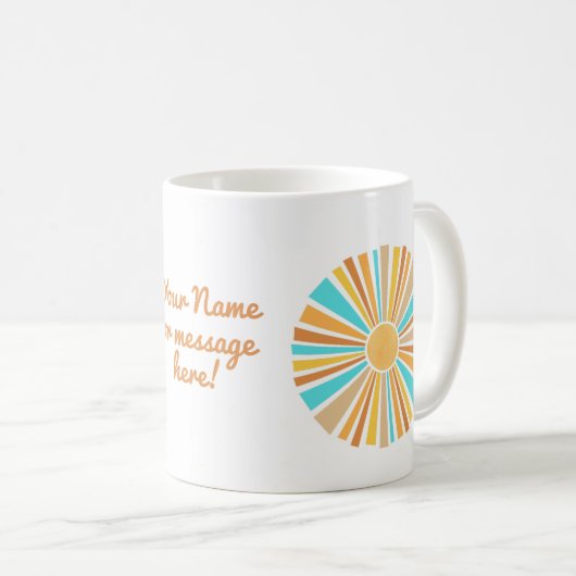 Boho Sun, Here Comes The Son, Retro Sunshine Kaffeetasse (VorderseiteRechts)
