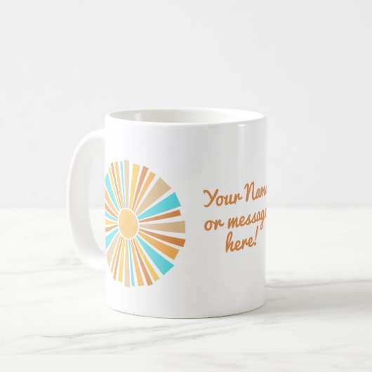Boho Sun, Here Comes The Son, Retro Sunshine Kaffeetasse (Vorderseite Links)