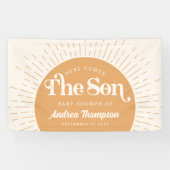 Boho Sun Hier kommt die Son Baby Dusche Banner (Horizontal)