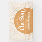 Boho Sun Hier kommt die Son Baby Dusche Banner (Vertikal)