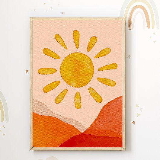Boho Sun Kids Room Poster Niedliches Kinderzimmer 