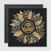 Boho Sun kissed Sonnenblume Magnetkarte (Vorne/Hinten)