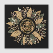 Boho Sun kissed Sonnenblume Magnetkarte (Vorderseite)