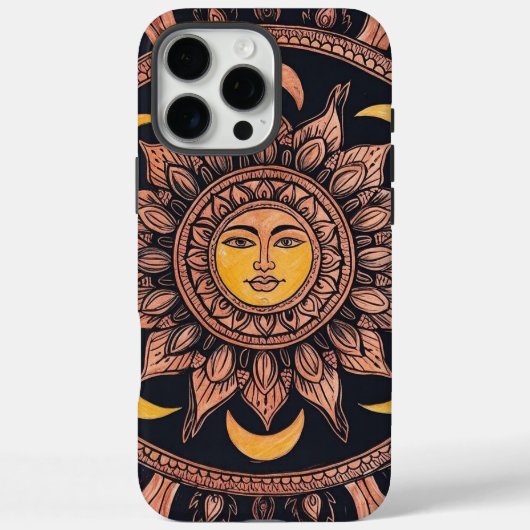 Boho Sun Mandala iPhone Case (Rückseite)