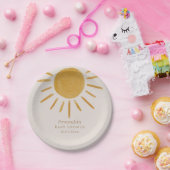 Boho Sun Minimalistisch Baby Dusche Pappteller (Party)