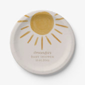 Boho Sun Minimalistisch Baby Dusche Pappteller (Vorderseite)