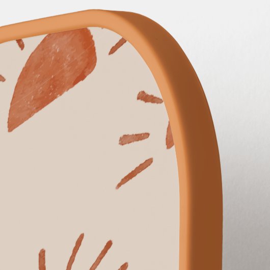 Boho Sun Mit Monogramm Initials braun rosa Streife Pickleball Schläger (Linke Seite)