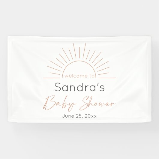 Boho Sun Modern Baby Dusche Banner (Horizontal)
