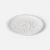 Boho Sun Modern Baby Dusche Pappteller (Schrägansicht)