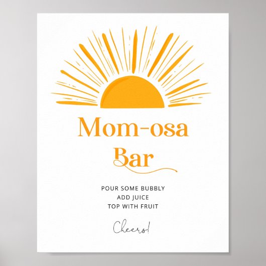 Boho sun momosa Bar Babydusche Poster (Vorne)