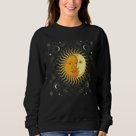 Boho Sun Moon Celestial Bodies Astronomy Universe  Sweatshirt (Vorderseite)