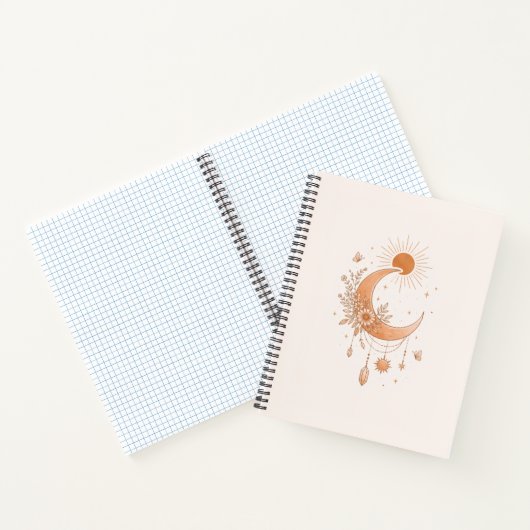 Boho Sun & Moon Deluxe Notebook Notizblock (Innenseite)