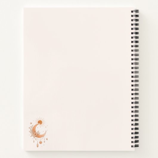 Boho Sun & Moon Deluxe Notebook Notizblock (Rückseite)