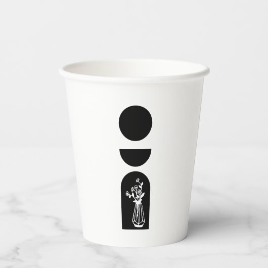 Boho Sun Moon Flower Pot boho bohemian Pappbecher (Rückseite)