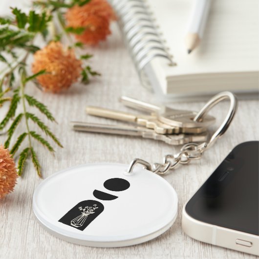 Boho Sun Moon Flower Pot boho bohemian Schlüsselanhänger (Vorderseite rechts)