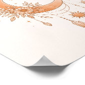 Boho Sun & Moon Minimalist Wall Poster (Ecke)