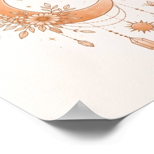Boho Sun & Moon Minimalist Wall Poster (Ecke)