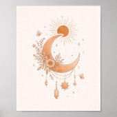 Boho Sun & Moon Minimalist Wall Poster (Vorne)