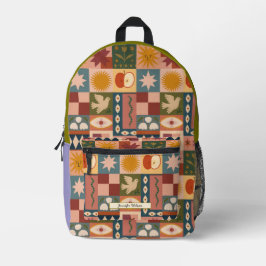 Boho Sun & Moon Muster Bedruckter Rucksack