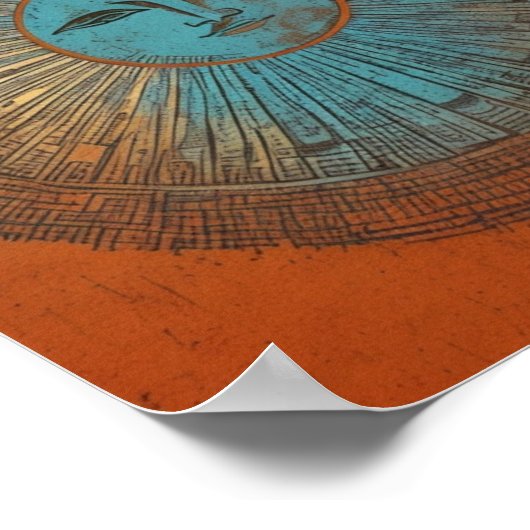 Boho Sun Moon Printable Wall Art Poster (Ecke)