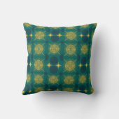 Boho Sun Moon Stars Baby Aquamarin gelb Personalis Kissen (Rückseite)