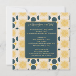 Boho Sun Moon Stars Blue Yellow