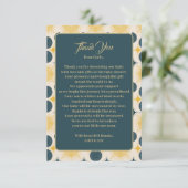 Boho Sun Moon Stars Blue Yellow Dankeskarte (Stehend Vorderseite)