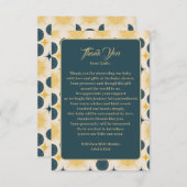 Boho Sun Moon Stars Blue Yellow Dankeskarte (Vorne/Hinten)