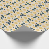 Boho Sun Moon Stars Blue Yellow Geschenkpapier (Ecke)