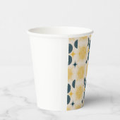 Boho Sun Moon Stars Blue Yellow Pappbecher (Rechts)