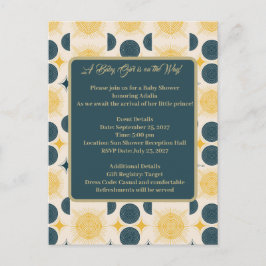 Boho Sun Moon Stars Blue Yellow Postkarte
