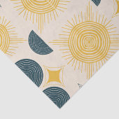 Boho Sun Moon Stars Blue Yellow Seidenpapier (Detail)