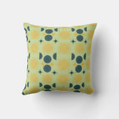 Boho Sun Moon Stars Minz Blue Yellow Personalisier Kissen (Rückseite)