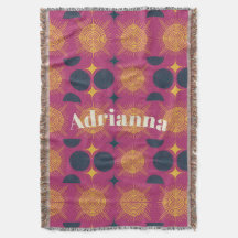 Boho Sun Moon Stars Rosa Gelb Personalisiert